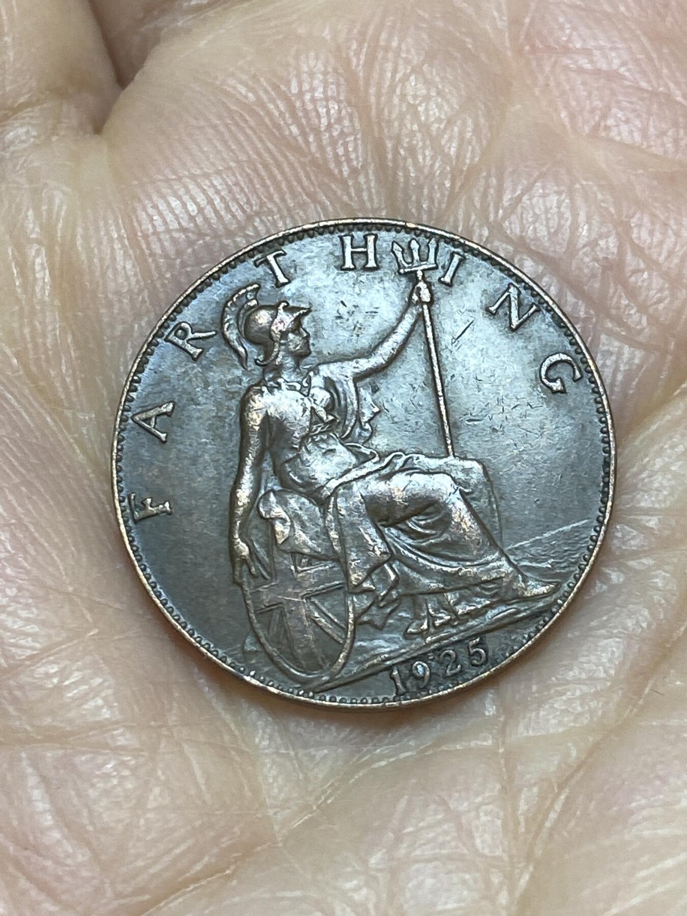 2025年第一百二十四场(总第一百五十场）外国好品散币(免佣金) 英国🇬🇧1925年1法新(乔治五世第二版，关门年)