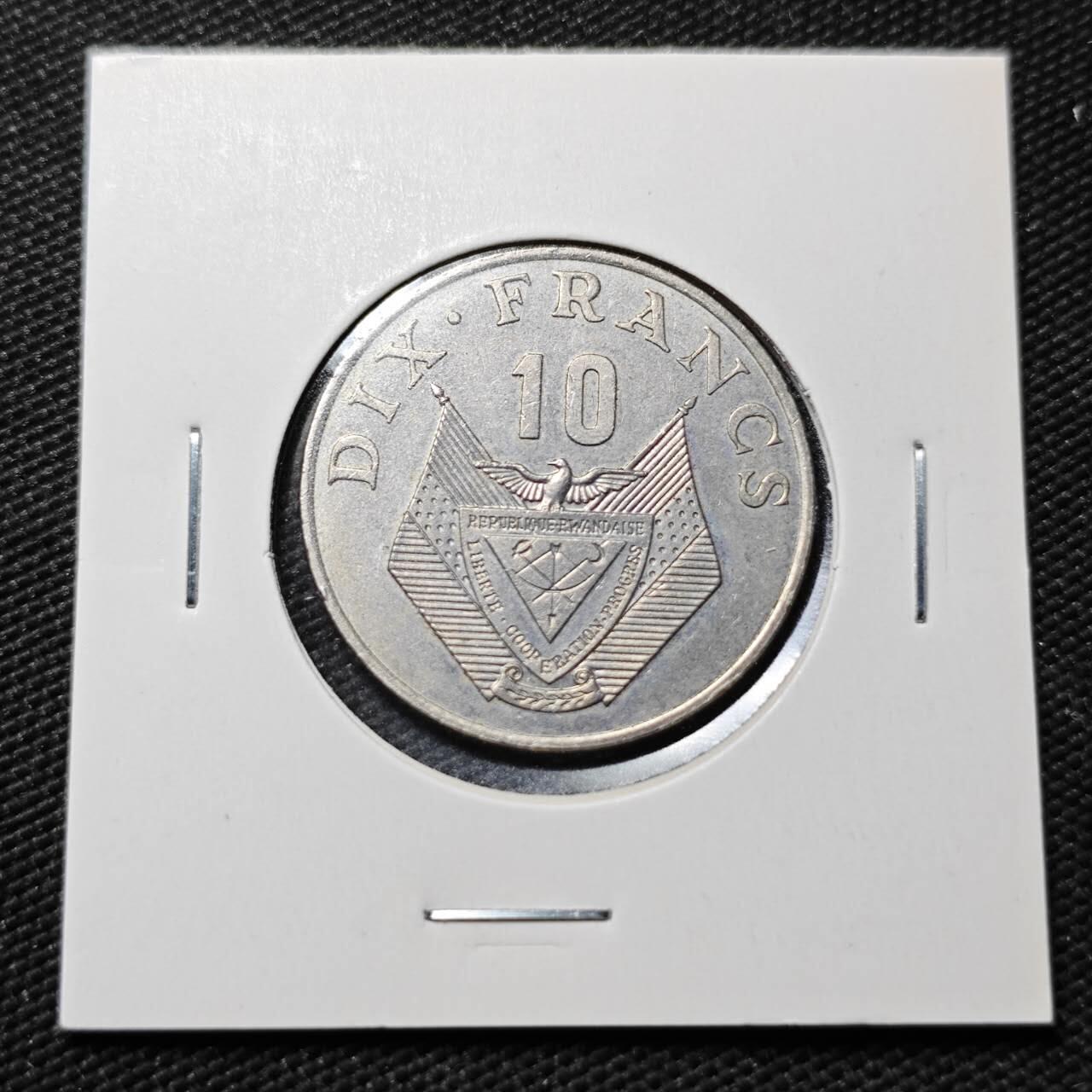 KK钱币收藏小铺  第365场  2月预留时间 周末发货  1985卢旺达10法郎