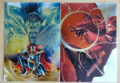 龙虎卡牌第六二场 百里霸场 （无佣金，周六结拍，欢迎送拍） - 银闪2张 美漫卡牌 奇异博士+猩红女巫