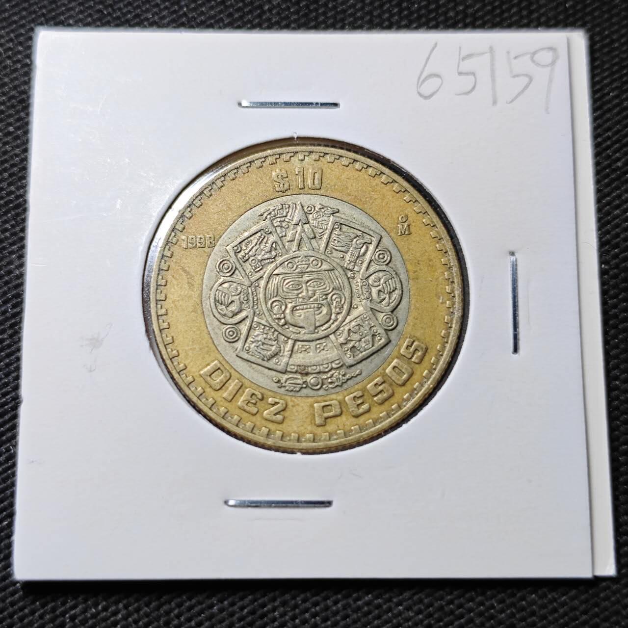 KK钱币收藏小铺  第365场  2月预留时间 周末发货  墨西哥10比索双色币