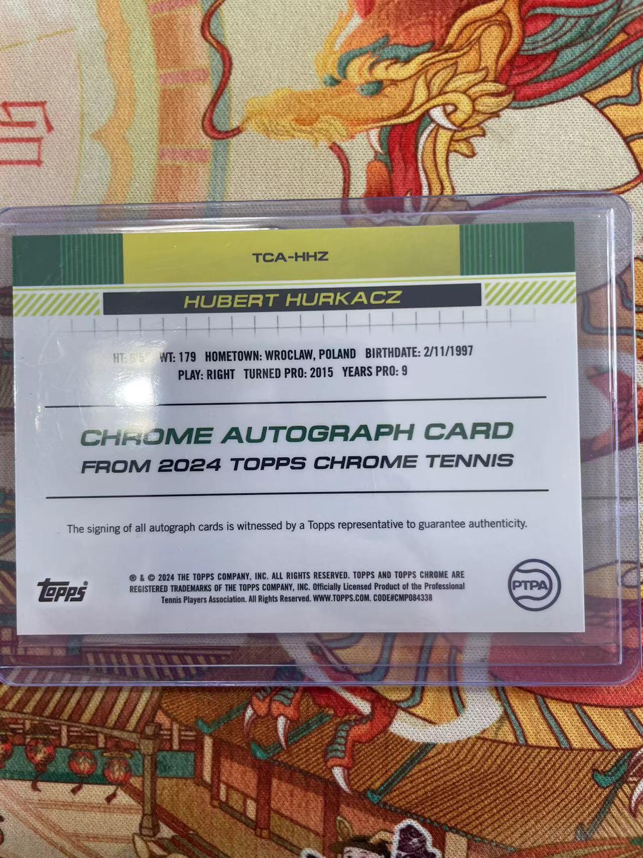 寸草不生拍卖会 第十三期 （ 持续收拍中） 【亲签】2024 topps  网球明星胡贝特 胡尔卡奇 亲签卡