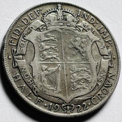 文馨钱币收藏第 279 场，银币，纪念铜章场 长期接收代拍品 - 1922 年英国乔治五世半克朗大银币