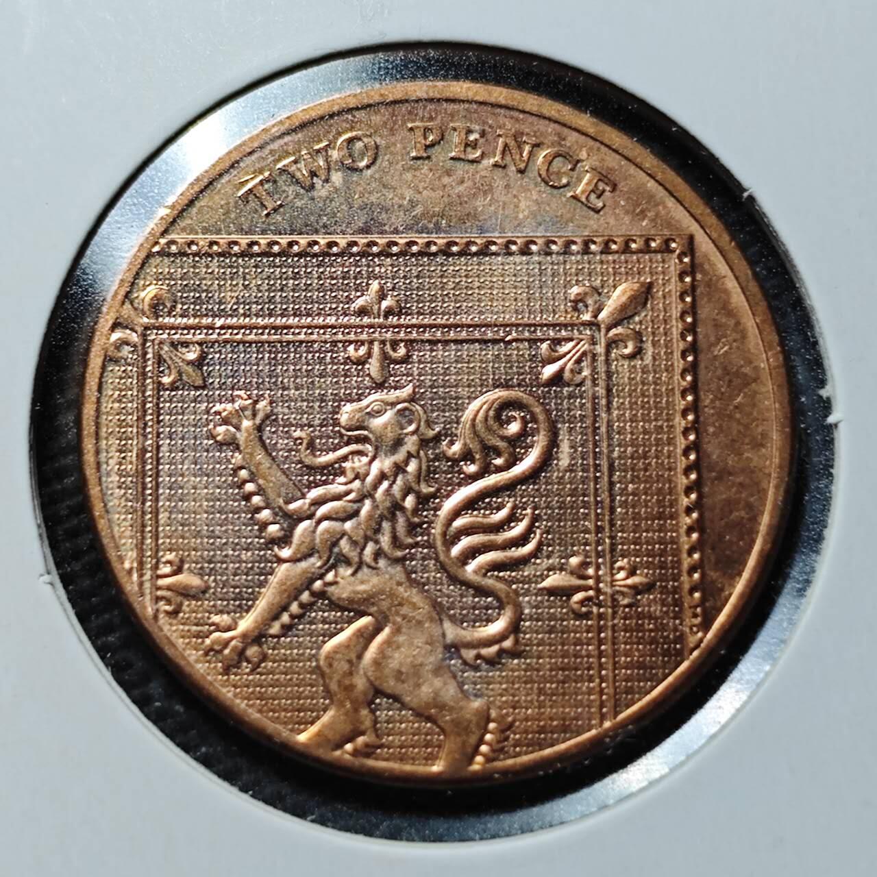 KK钱币收藏小铺  第365场  2月预留时间 周末发货 2014 英国2便士 盾