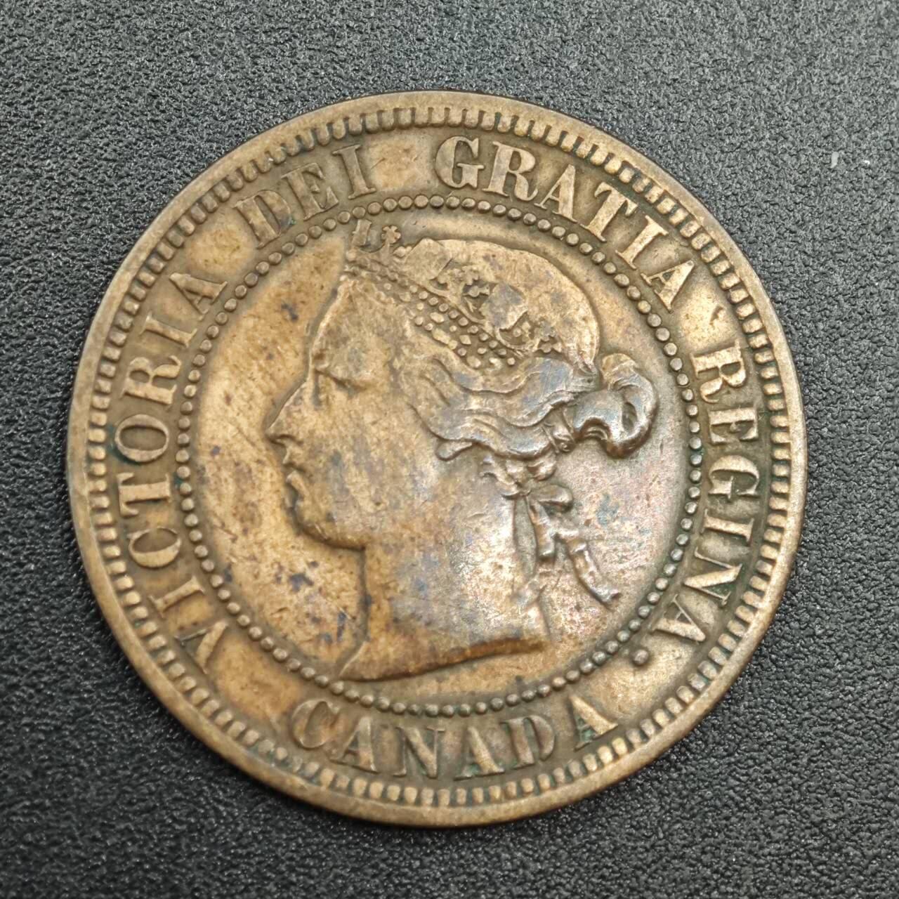 【淘币小摊】实时拍第七百九十拍   散币场   满百包邮可预留二周 每周一统一发货   加拿大1882年维多利亚一分铜币