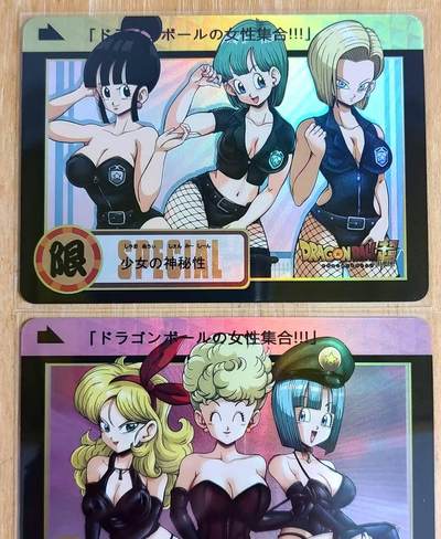 龙虎卡牌第六二场 百里霸场 （无佣金，周六结拍，欢迎送拍） - 折光彩闪2张 龙珠卡牌 女主合照