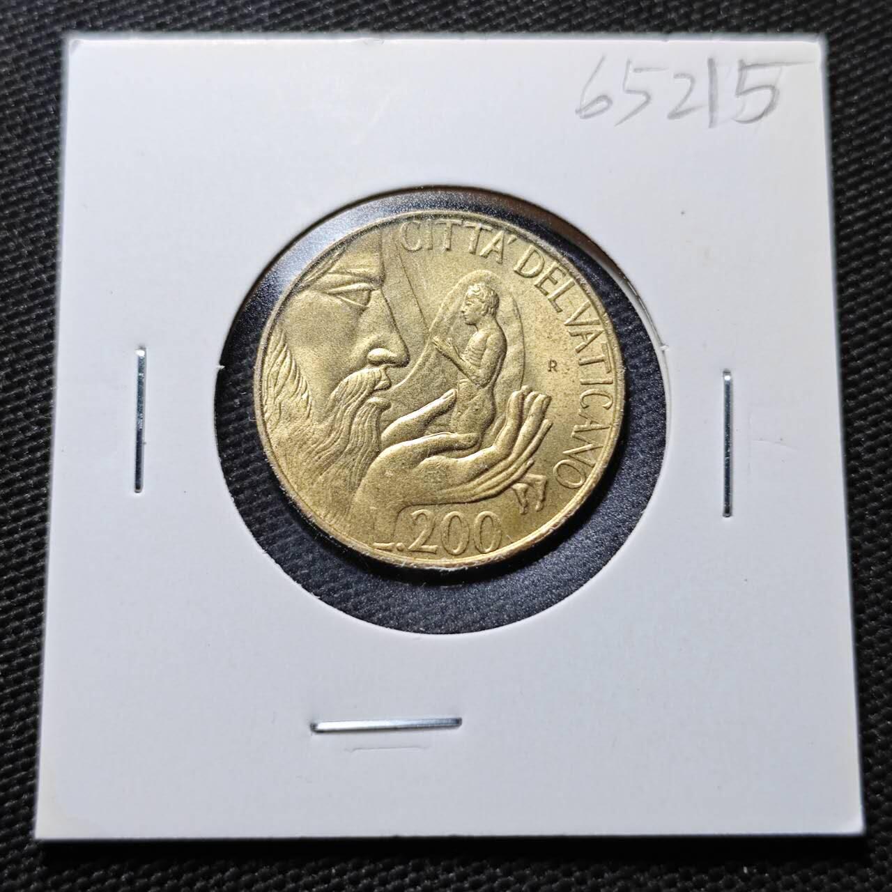 KK钱币收藏小铺  第365场  2月预留时间 周末发货  梵蒂冈200里拉 好品