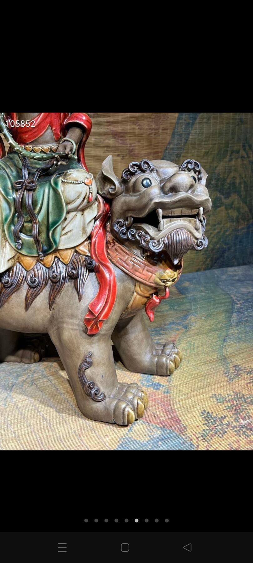 紫砂挂釉文殊菩萨，普贤菩萨，工艺精湛，造型微妙微翘，保存非常完整！