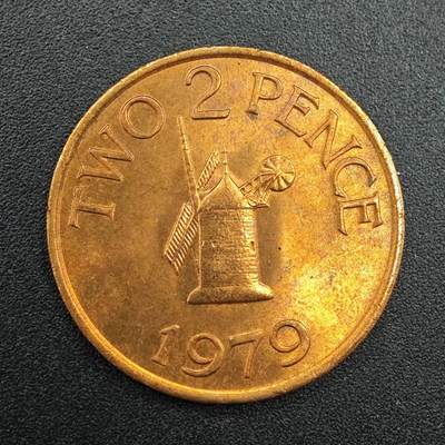 【淘币小摊】实时拍第七百九十拍   散币场   满百包邮可预留二周 每周一统一发货   - 根西岛1979年2便士铜币