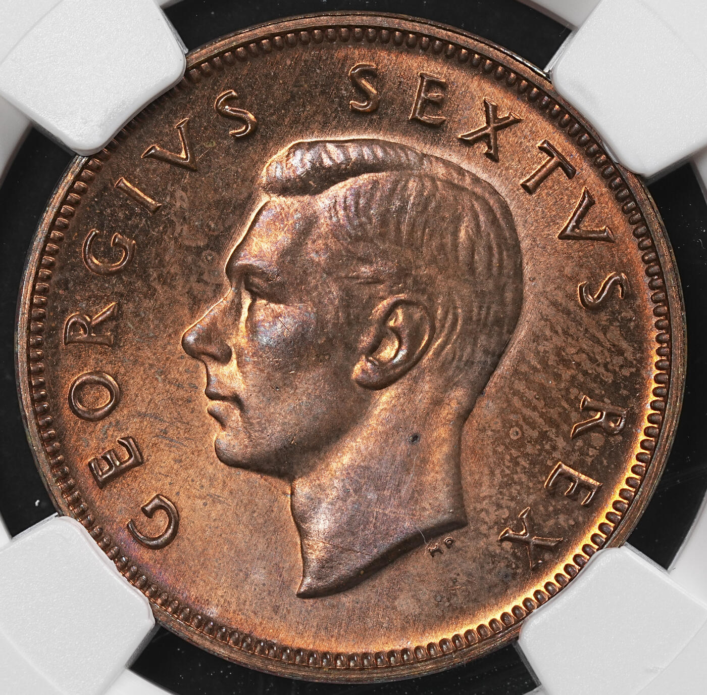 修遠堂世界钱币第九十二期 NGC PF65RB 1952年南非1/2便士精制铜币 稀少仅铸造1550枚