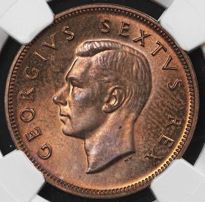 修遠堂世界钱币第九十二期 - NGC PF65RB 1952年南非1/2便士精制铜币 稀少仅铸造1550枚