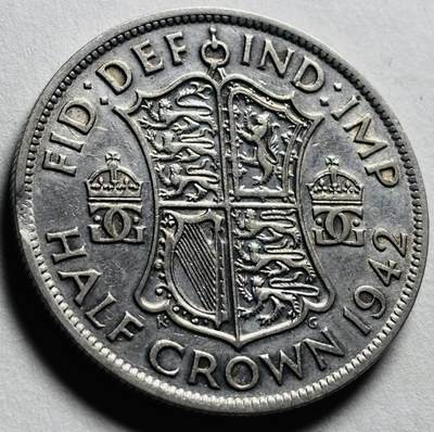 文馨钱币收藏第 279 场，银币，纪念铜章场 长期接收代拍品 - 1942 年英国乔治六世半克朗大银币