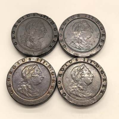 博洋堂“物美丰成”11月精品专场暨第145期（全场包邮） - 英国1797年乔治三世车轮二便士4枚一组