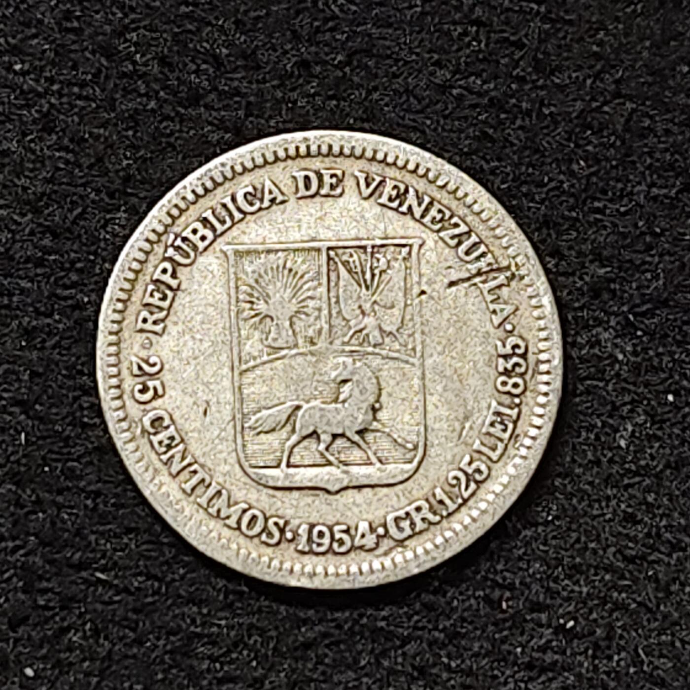 【全场包邮】纯粹捡漏拍474场（免费代拍第11场） 委内瑞拉1954年25分银币