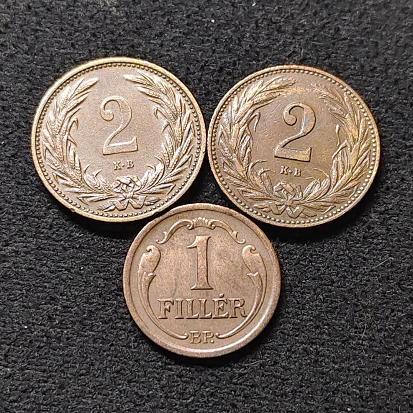 【全场包邮】纯粹捡漏拍474场（免费代拍第11场） 匈牙利各年份好品铜币3枚一组