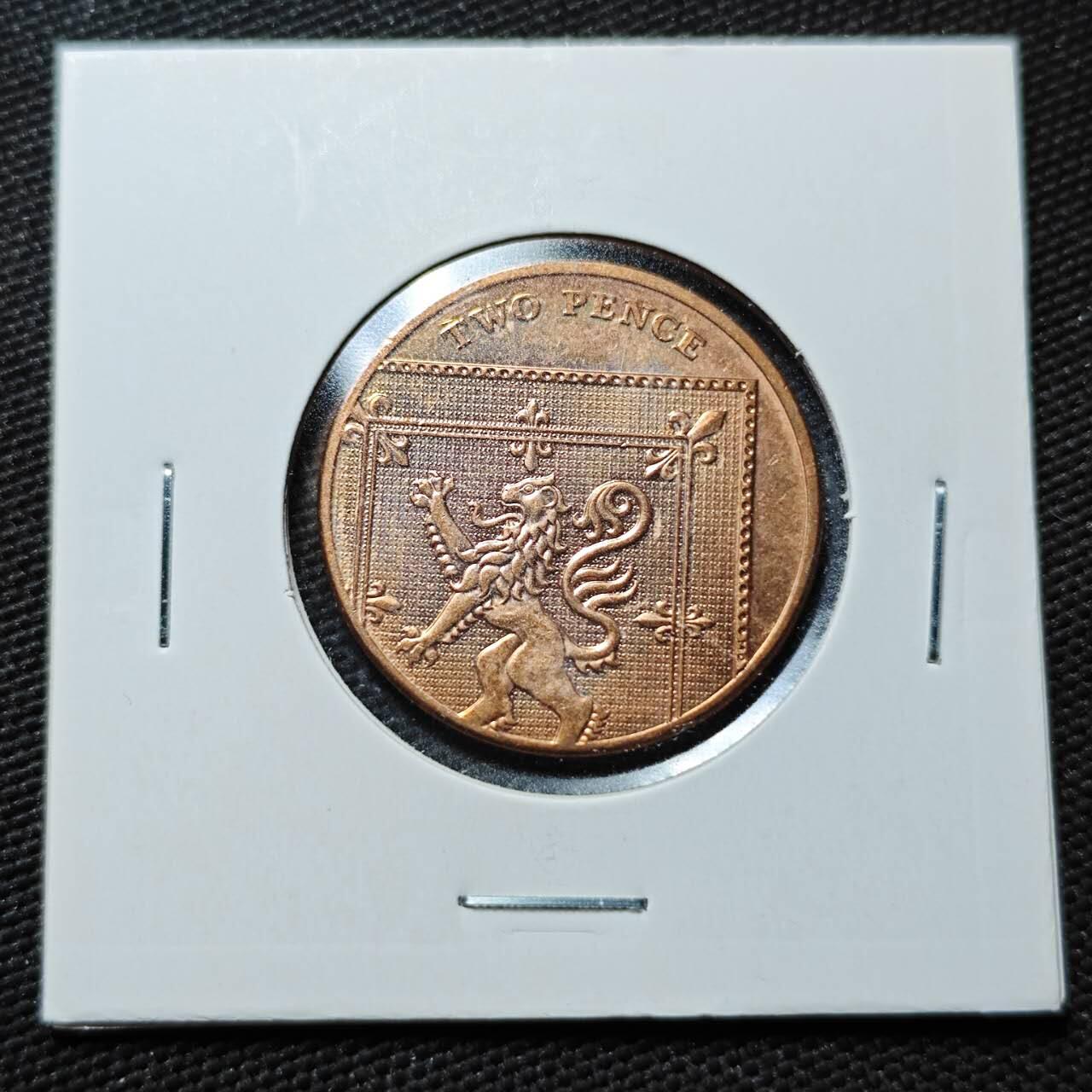 KK钱币收藏小铺  第365场  2月预留时间 周末发货 2014 英国2便士 盾