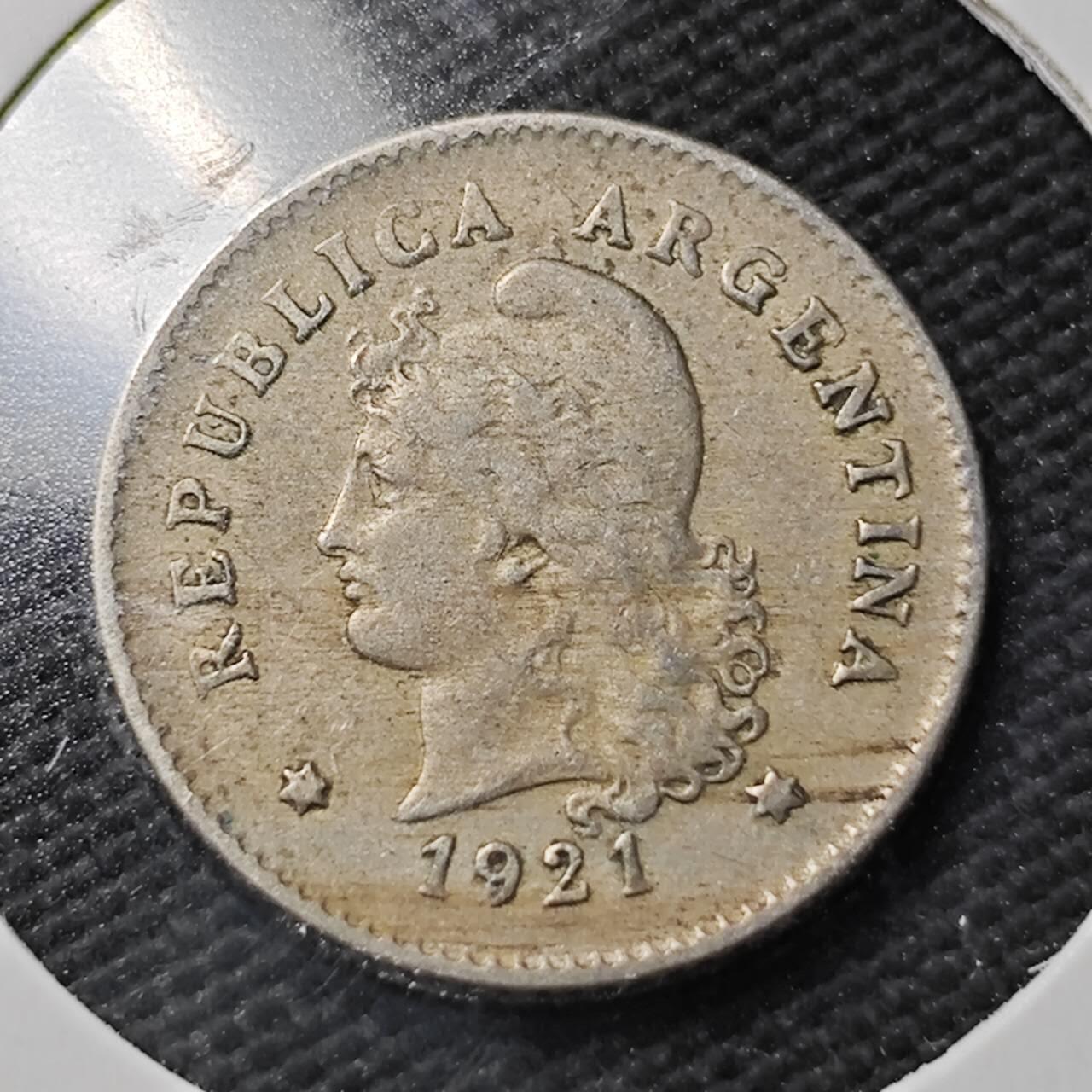 KK钱币收藏小铺  第365场  2月预留时间 周末发货  1921阿根廷10分镍币