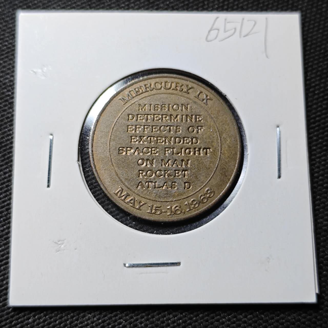 KK钱币收藏小铺  第365场  2月预留时间 周末发货  美国航天纪念铜章