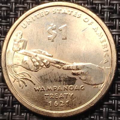 布加迪🐬～世界钱币(上海)🌾第 258 期 /  各国套币和散币 - 美国🇺🇸 2011年 1元 萨卡加维系列纪念币 部落条约 27mm