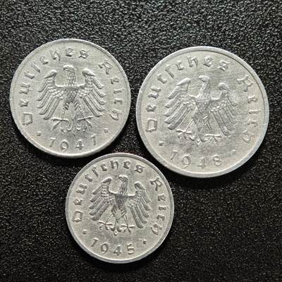 【德藏】世界币章拍卖第152期（拍品征集中~欢迎藏友联系） - 3枚一组 德国德紧时期铁币 铁币保存不易