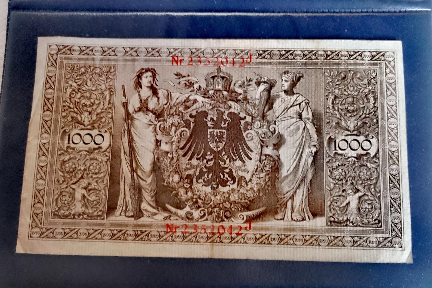 德国1910年1000马克大幅面靓品纸币
