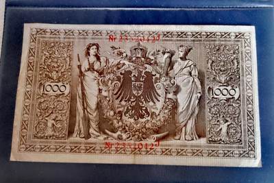 德国1910年1000马克大幅面靓品纸币 - 德国1910年1000马克大幅面靓品纸币