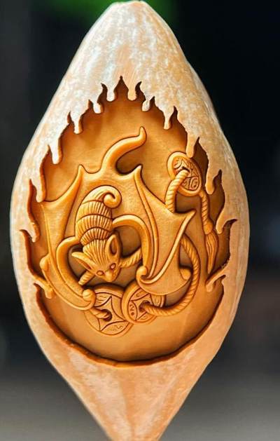 听雨轩（二十）竹雕 核雕专场 - 橄榄核雕2.0福在眼前 单粒