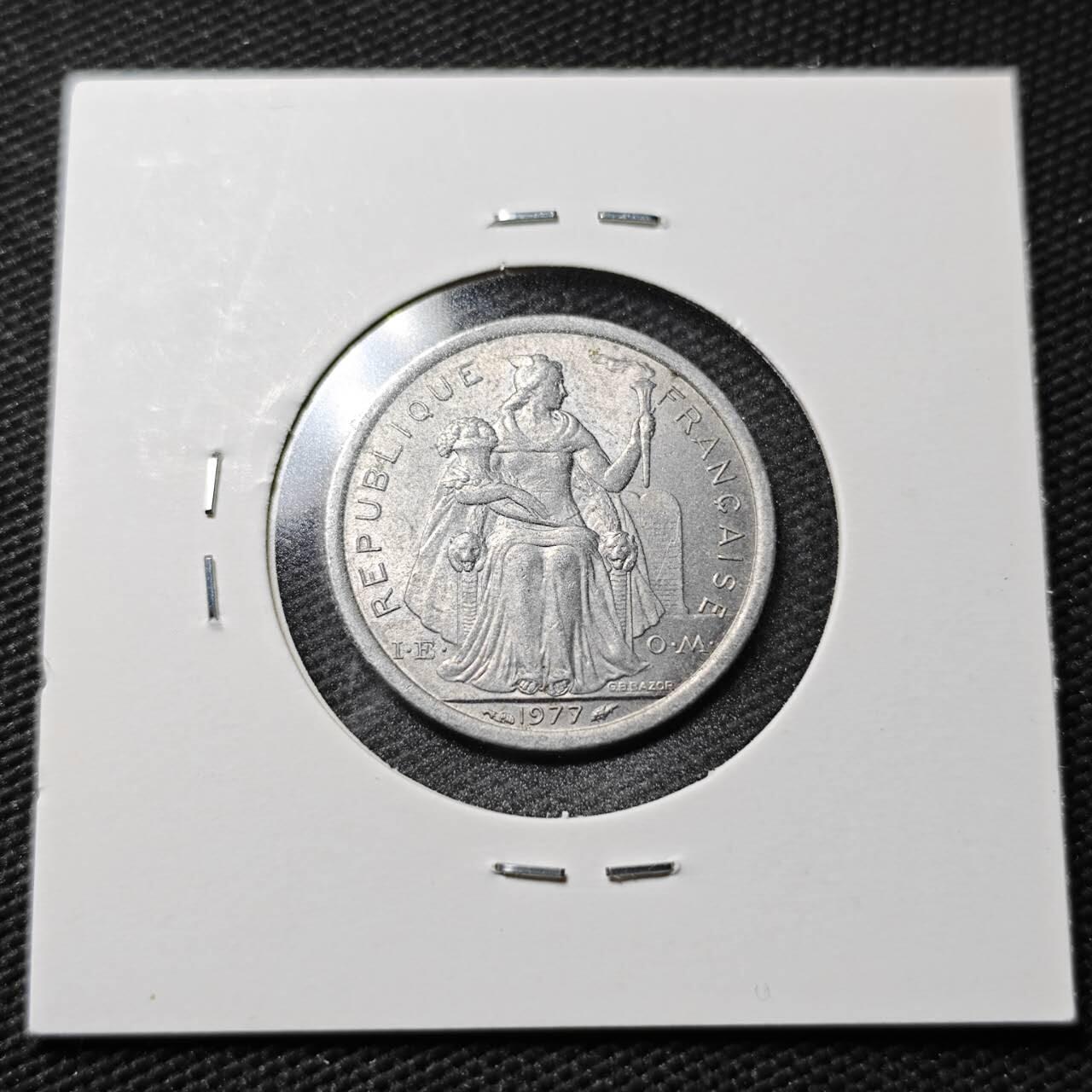 KK钱币收藏小铺  第365场  2月预留时间 周末发货  1977法属新喀里多尼亚1法郎