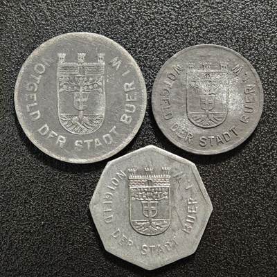 【德藏】世界币章拍卖第152期（拍品征集中~欢迎藏友联系） - 3枚一组 德国德紧时期铁币 铁币保存不易