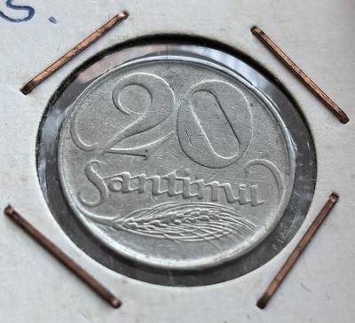  外国优质老铜币银币，周六九点倒数截拍，满百包邮，可寄存半年，喜欢朋友微信扫描二维码可直接参拍 - 拉脱维亚1922年20分