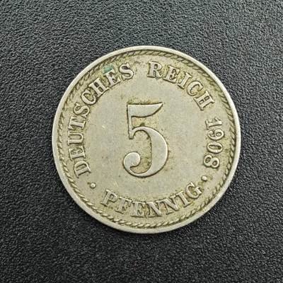 【淘币小摊】实时拍第七百九十拍   散币场   满百包邮可预留二周 每周一统一发货   - 德国1908年5芬妮镍币