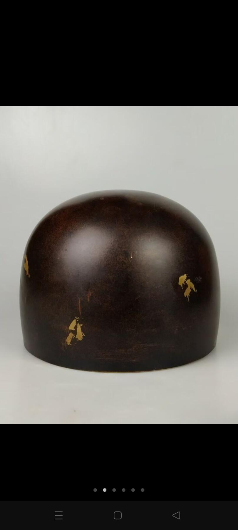 清代晚期:【僧磬 铜钵】撒金纯铜、为高僧外出化缘与做法事所用、保存完整、尺寸重量如图！