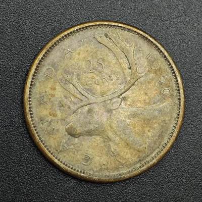 【淘币小摊】实时拍第七百九十拍   散币场   满百包邮可预留二周 每周一统一发货   - 加拿大1960年25分银币