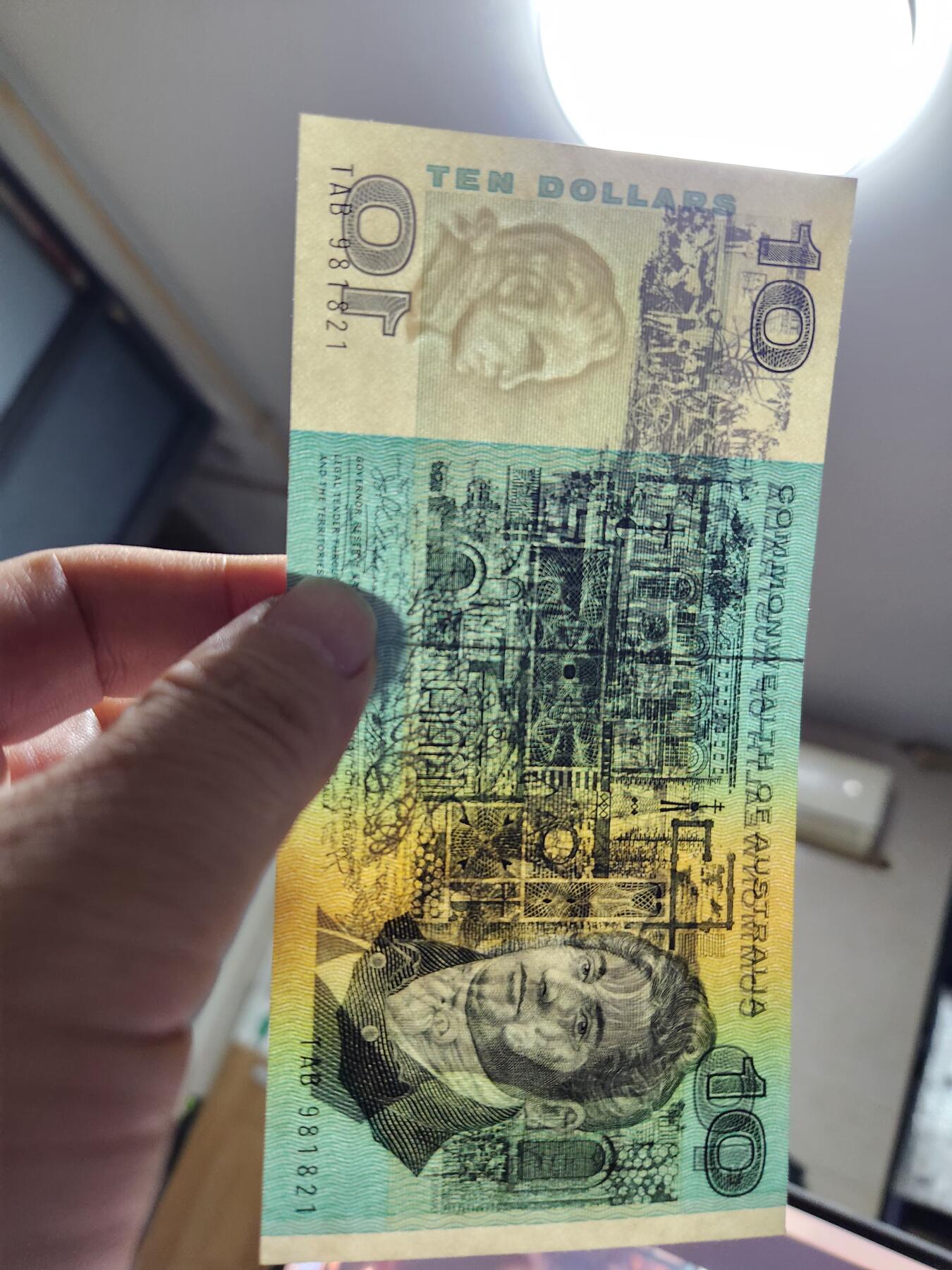 11月9号晚上8点 外国纸币自动截拍第54场 澳大利亚 联邦版  10元 新品 稀少