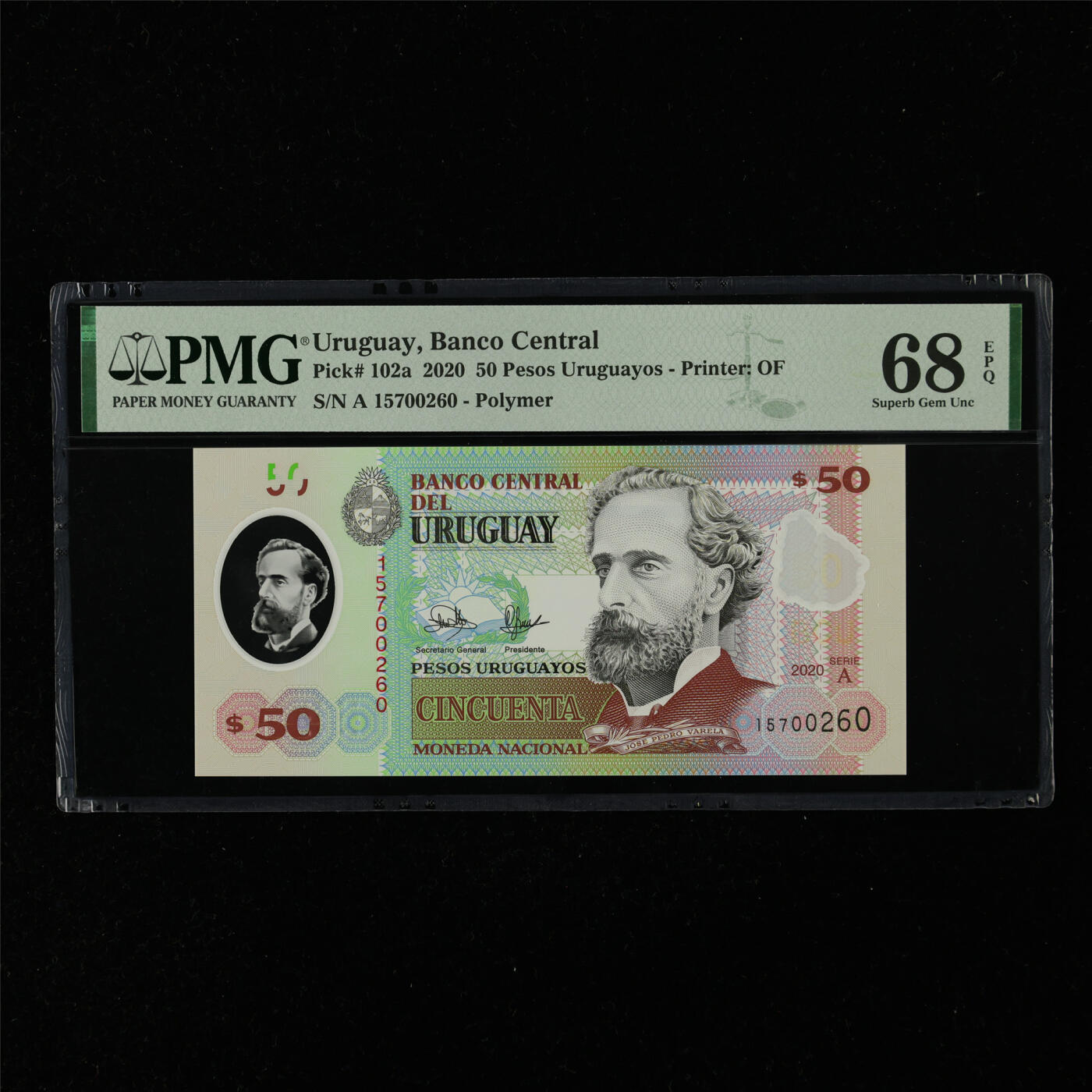 【亘邦集藏】第216期拍卖 2020年 乌拉圭50比索 PMG 68EPQ A 15700260