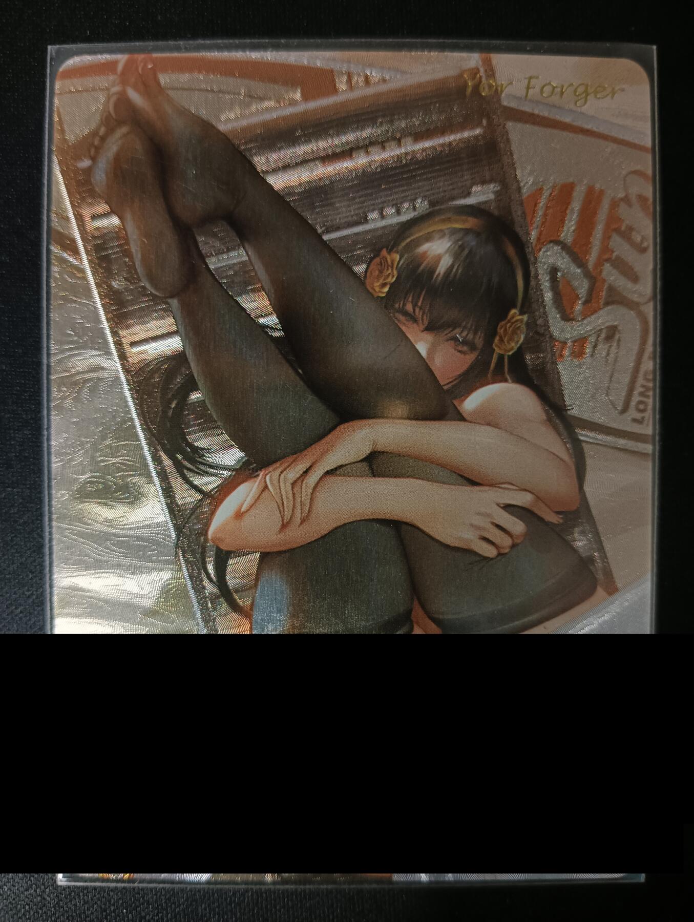 花开卡拍第46期（11月9号周日截拍，品控勿拍!!!拍品不寄存，运费5元，自制卡难免瑕疵，可能存在轻微撞角爆边等出厂瑕疵，品控介意勿拍！） 间谍过家家卡牌 约尔 黑丝 粗闪