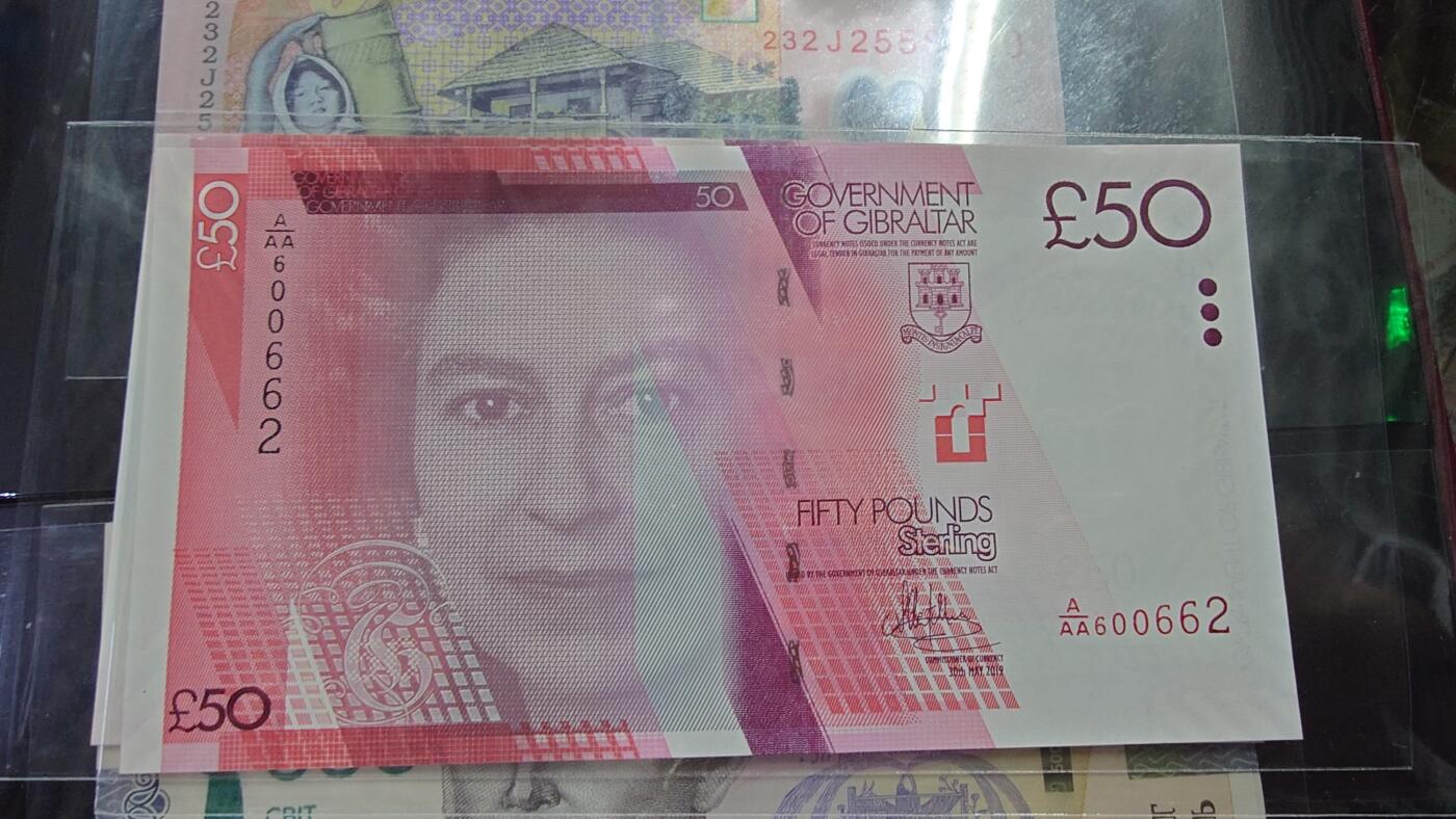 世界钱币～微拍第213期暨2025年第53期  部分库存清仓选号 2019年直布罗陀50镑 AAA冠全新绝品无47尾号662