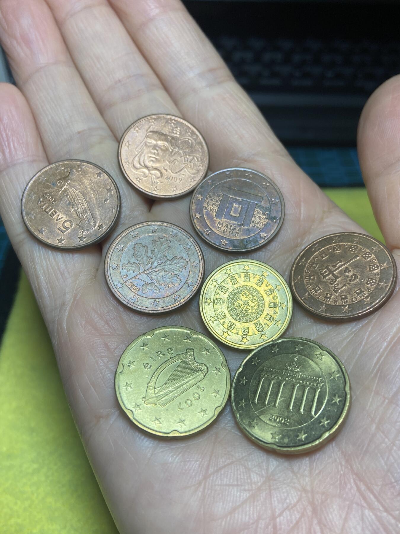 2025年第一百二十四场(总第一百五十场）外国好品散币(免佣金) 欧洲各国各面值欧分8枚