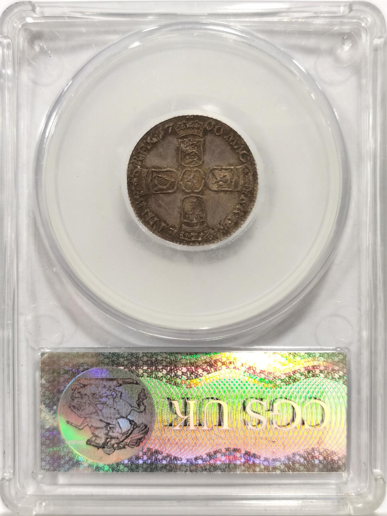 博洋堂“物美丰成”11月精品专场暨第145期（全场包邮） 英国CGS评级 EF70 英国1700年威廉三世6便士 ESC 1579