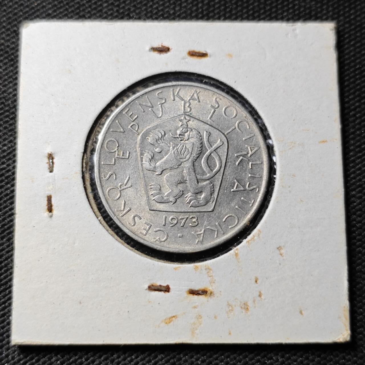 KK钱币收藏小铺  第365场  2月预留时间 周末发货  1973捷克斯洛伐克5克朗