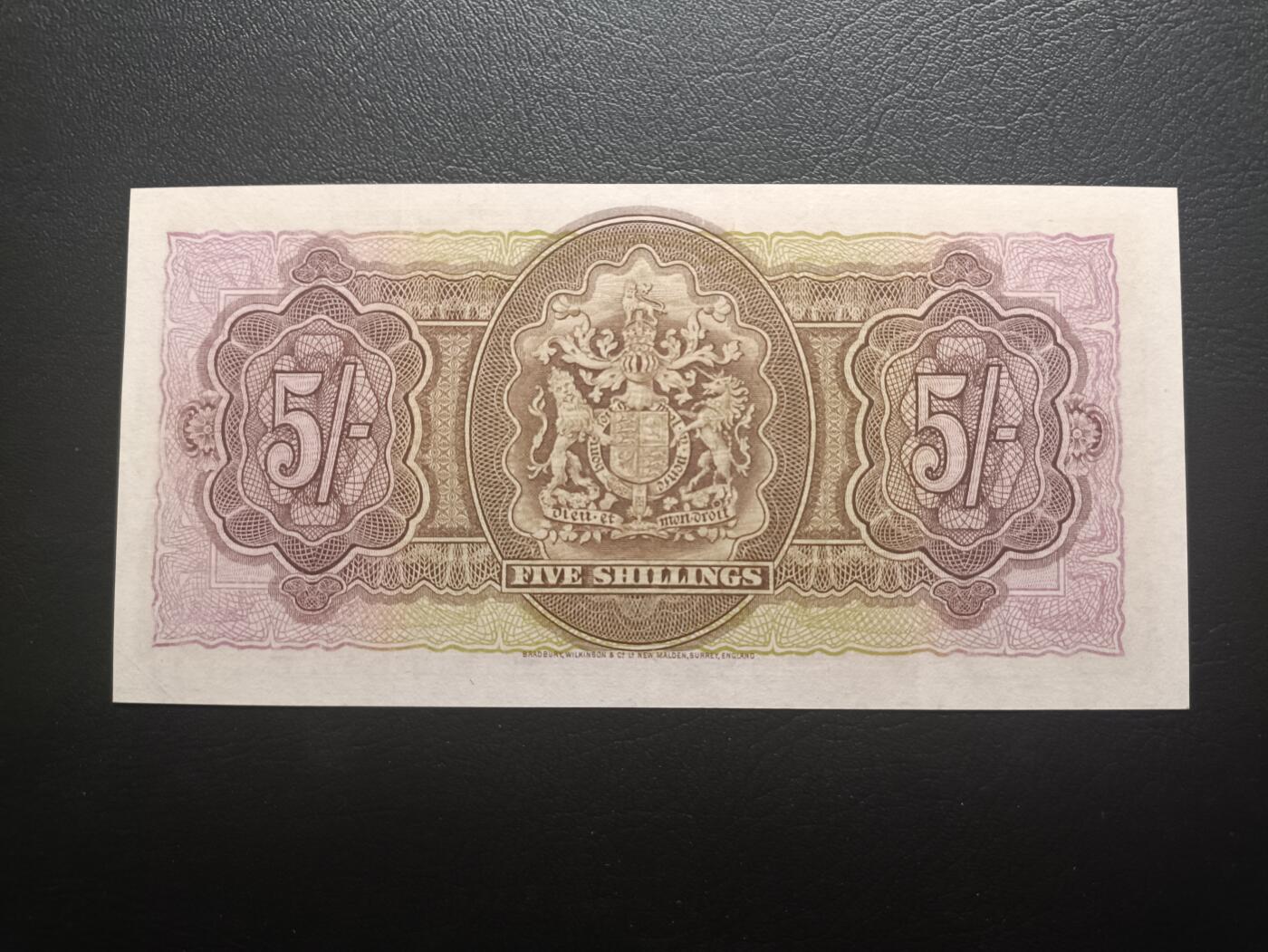 2025十一月第二期，总第200期 英属百慕大1937版5先令AUNC，乔治六世国王和总督府徽章