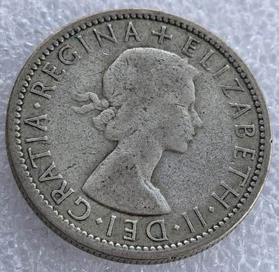  外国优质老铜币银币，周六九点倒数截拍，满百包邮，可寄存半年，喜欢朋友微信扫描二维码可直接参拍 - 澳大利亚1953年2先令银币