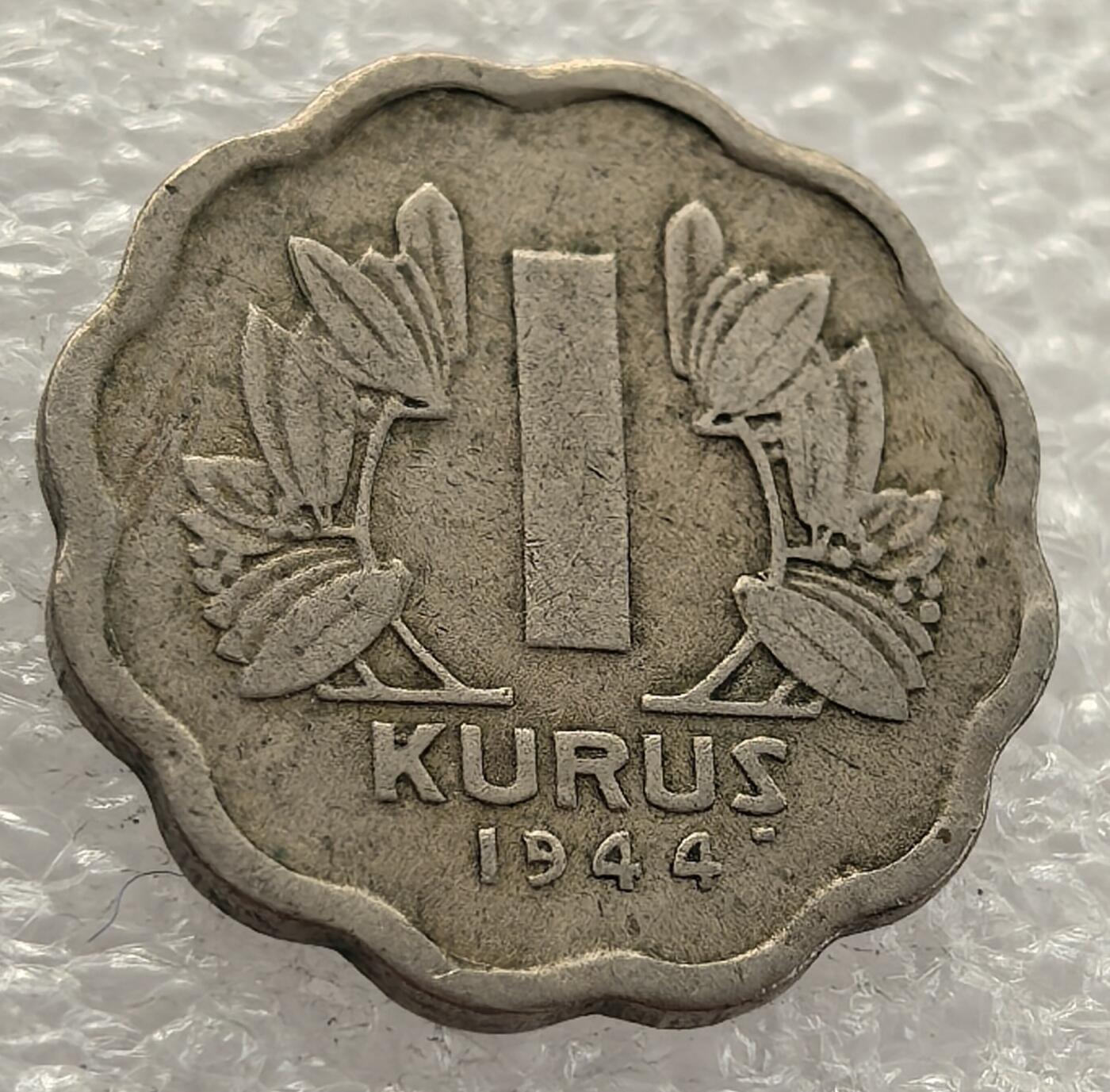  外国优质老铜币银币，周六九点倒数截拍，满百包邮，可寄存半年，喜欢朋友微信扫描二维码可直接参拍 土耳其1944年1库鲁