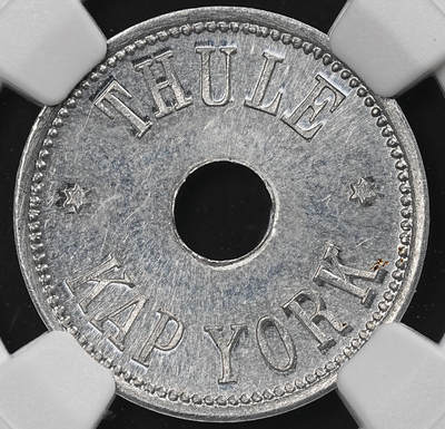 修遠堂世界钱币第九十二期 - NGC MS62 1910年格陵兰-坎普.约克角25欧尔铝代用币