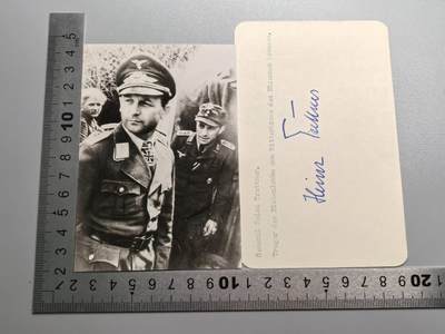 小驴勋章奖章收藏11月8日周六晚6点拍卖（珍爱和平，收藏战争，铭记历史，勿忘国耻，忠党爱国。有偿代拍，送拍规则在简介最后，参拍须阅读规则后再参拍，关系到运费包装发货时效真假辨别等关键信息，拍卖时不再发原图，看大图店主微信码在最后拍品里） - 伞兵二把手第586号橡叶饰获得者、战后北约副参谋长Heinz Trettner战后卡片亲签