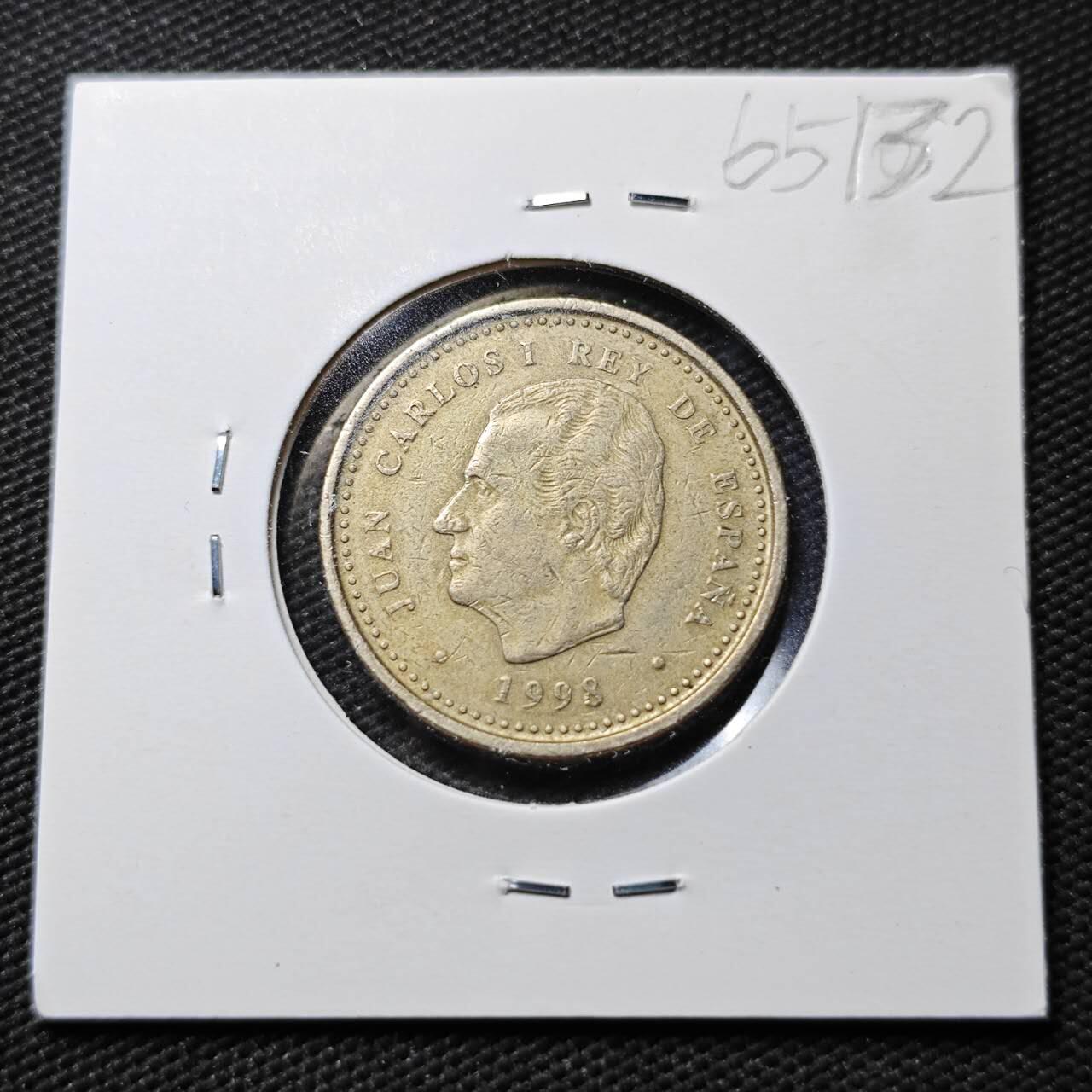 KK钱币收藏小铺  第365场  2月预留时间 周末发货  西班牙100比塞塔 数字100