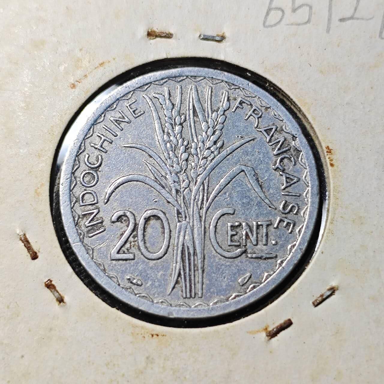 KK钱币收藏小铺  第365场  2月预留时间 周末发货  1945法属印支20分