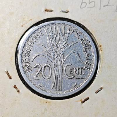 KK钱币收藏小铺  第365场  2月预留时间 周末发货 -  1945法属印支20分