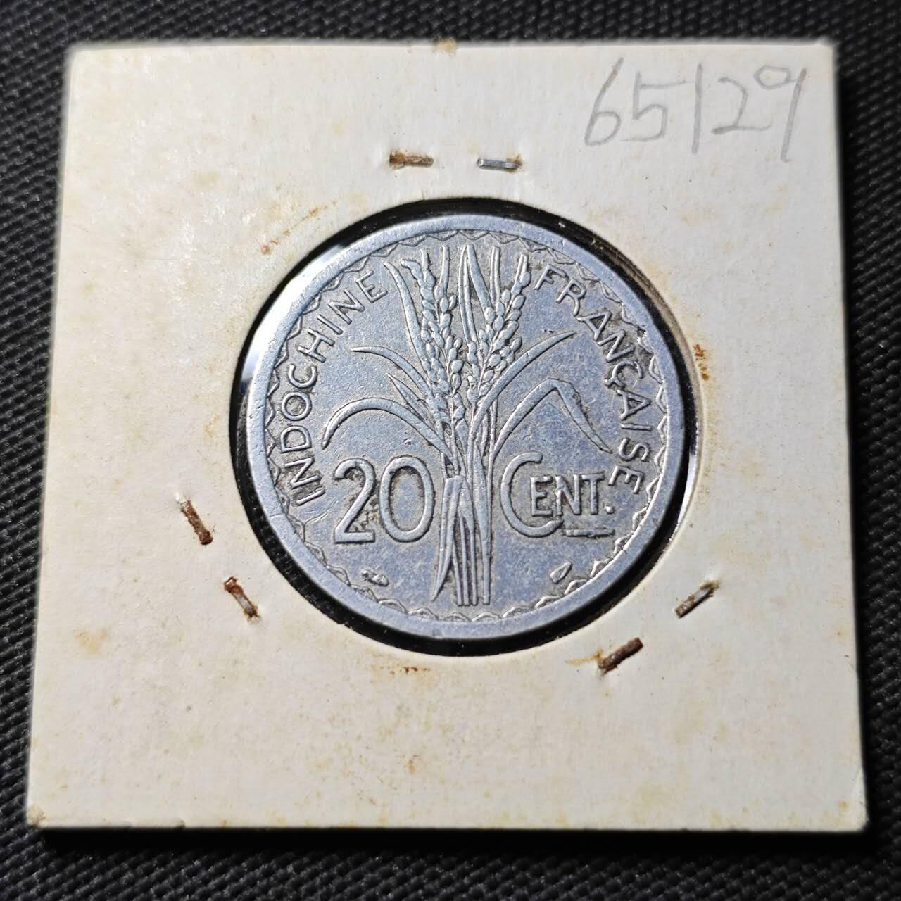 KK钱币收藏小铺  第365场  2月预留时间 周末发货  1945法属印支20分