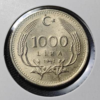 KK钱币收藏小铺  第365场  2月预留时间 周末发货 -  1991土耳其1000里拉 好品