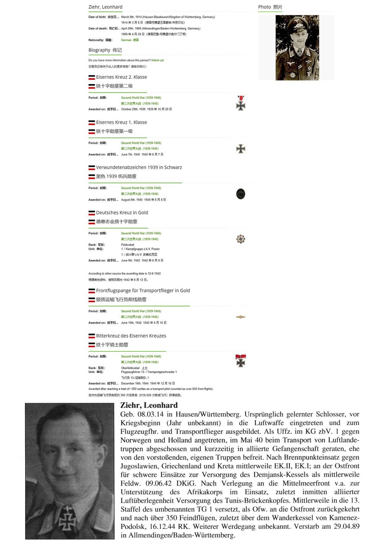 小驴勋章奖章收藏11月8日周六晚6点拍卖（珍爱和平，收藏战争，铭记历史，勿忘国耻，忠党爱国。有偿代拍，送拍规则在简介最后，参拍须阅读规则后再参拍，关系到运费包装发货时效真假辨别等关键信息，拍卖时不再发原图，看大图店主微信码在最后拍品里） 送货达人Leonhard Ziehr战后正反双亲签